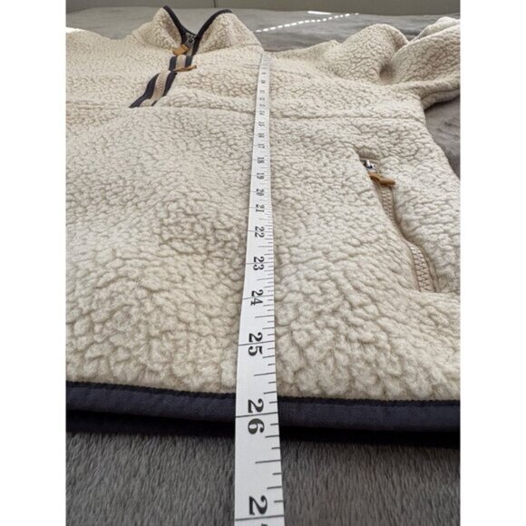 Patagonia Women's Retro Pile Fleece Marsupial Pullover L Cream Navy Outdoor - Picture 9 of 9